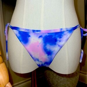 Blue & Pink Tie Dye String Bikini Bottom